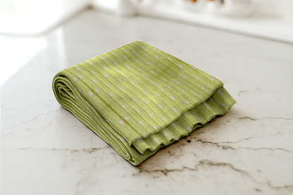Mint green ready-made curtain with subtle rectangular geometric pattern, ideal for modern and fresh interior decor
