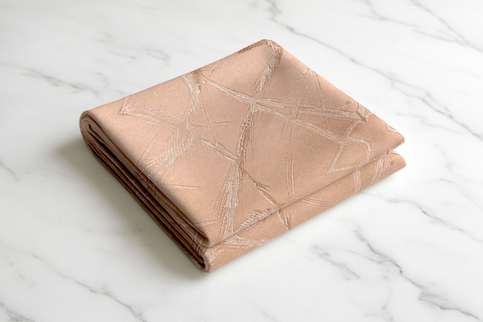 “Peach Glow fabric curtain with subtle textured patterns, soft peach shade, and metallic grommets.”
(Keeps it descriptive + keyword rich for accessibility & SEO.)